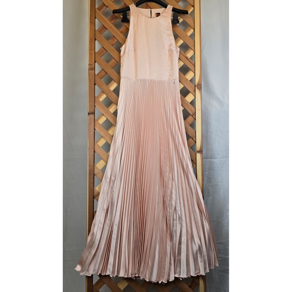 BOSS Hugo Boss C_Daliana Pleated Maxi Dress Womens 0 Pink Sleeveless - NWT